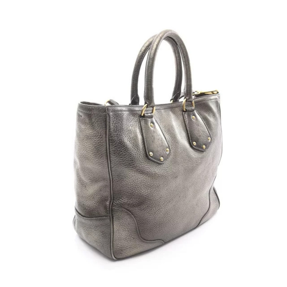 Prada Khaki Brown Handbag Leather Green Green Brown